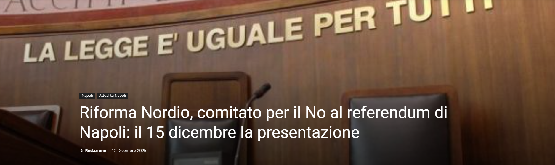 Presentazione del Comitato Distretto di Napoli "Referendum giustizia Giusto dire no"